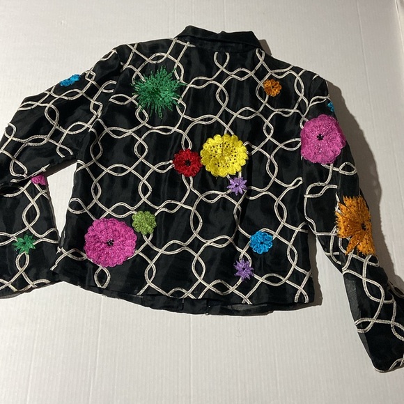 Vintage Anage 100% Silk Embroidered Jacket with lining - Picture 2 of 9